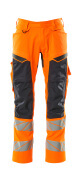 19579-236-14010 Pantalon avec poches genouillères - Hi-vis orange/Marine foncé