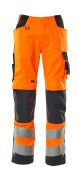 20879-236-14010 Pantalon avec poches genouillères - Hi-vis orange/Marine foncé